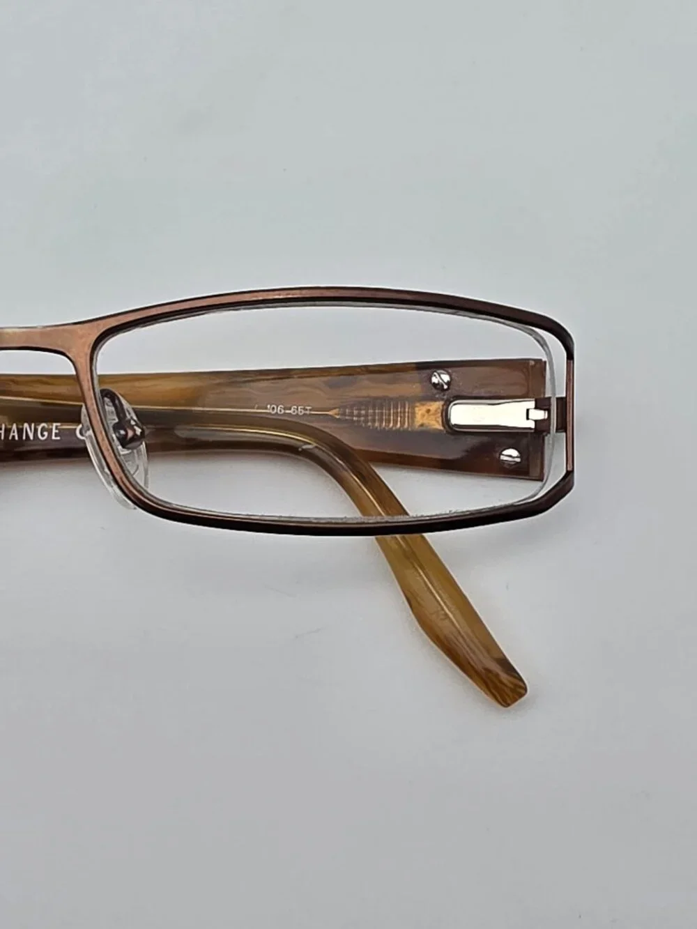 Armani Exchange AX106 65T Bronze Semi Rimless Eyeglasses Frame w/ Flexhinge 54mm